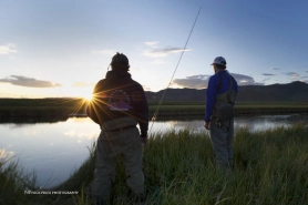 Anglers in the sunset Anglers in the sunset