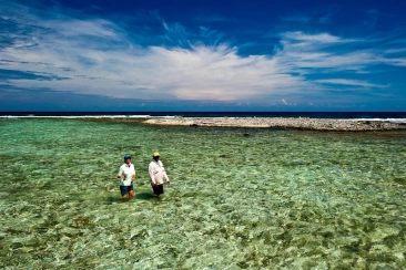 Wading the flats Wading the flats