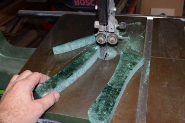 Cutting out the basic handle shape Cutting out the basic handle shape