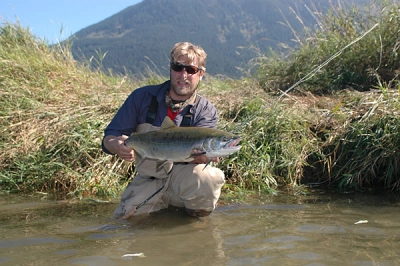 Fish, angler, mountains Fish, angler, mountains