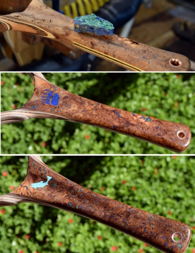 Natural azurite/malachite fill Natural azurite/malachite fill