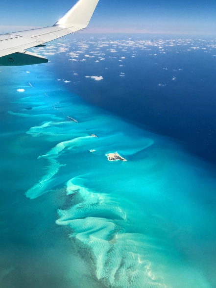 Flying over the Bahamas Flying over the Bahamas