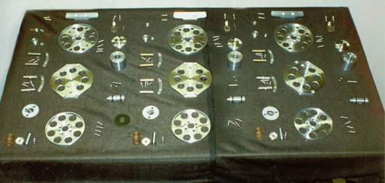All the parts for three reels, ready for anodising All the parts for three reels, ready for anodising