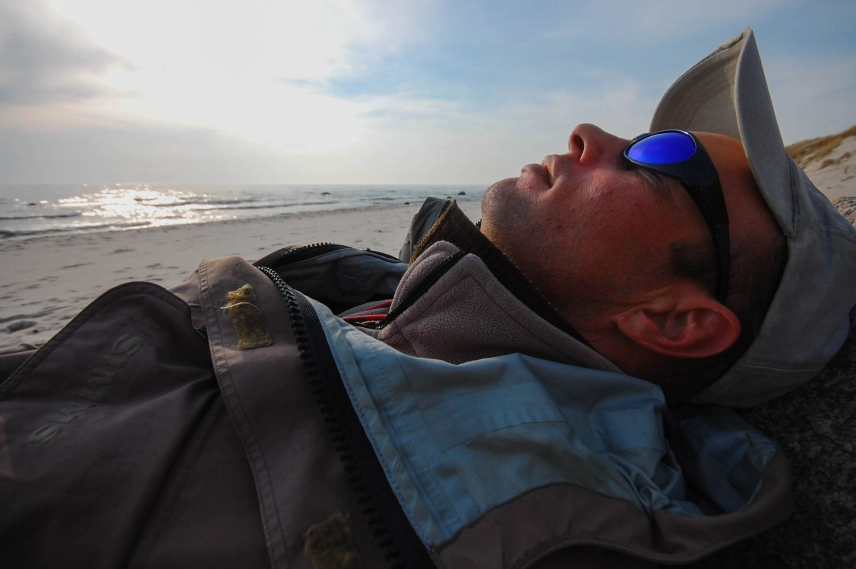 Resting on the beach Resting on the beach