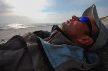 Resting on the beach