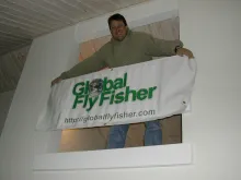 Steve Schweitzer with the GFF banner