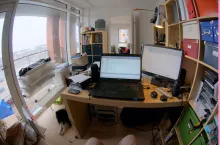Laptop on table