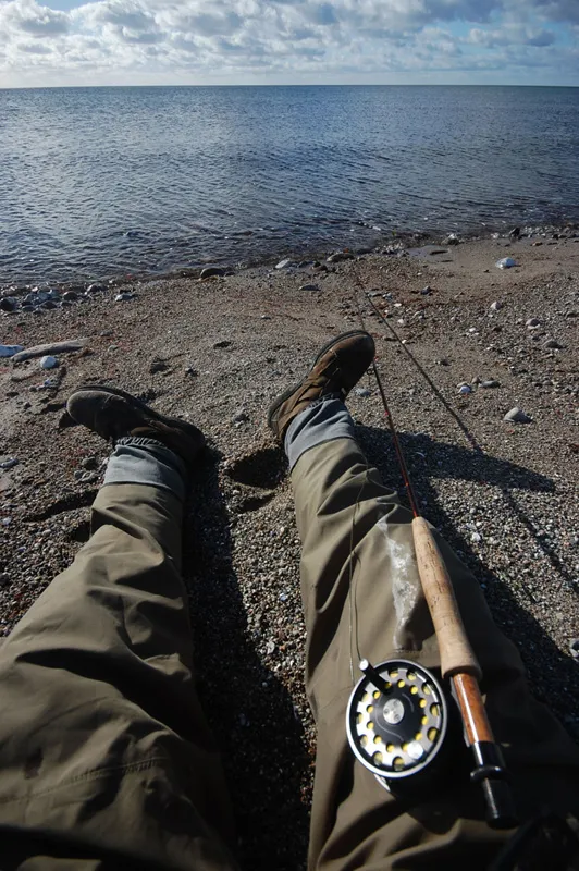 Lying down - You won't catch much in this position, but it sure is a nice way of fishing!